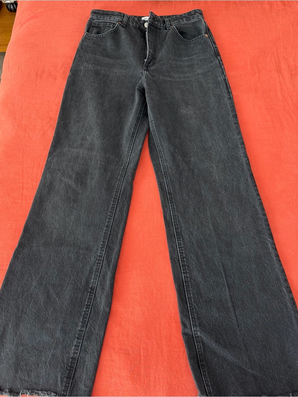 ZARA Classic High-Waist Black Wide-Leg Jeans - Women